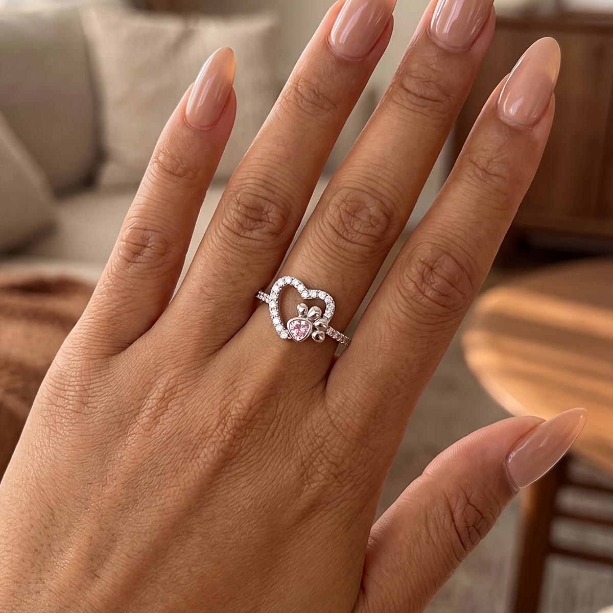 Women's Love Paw Ring, Versatile Daily Fashion Ring